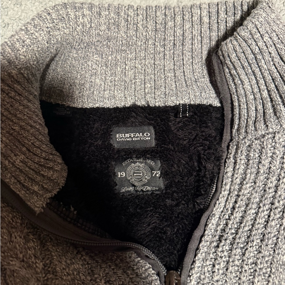 Buffalo David Bitton Men's Zip-Up Sweater in Gray
